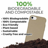 Estuche para teléfono verde oliva compostable completo