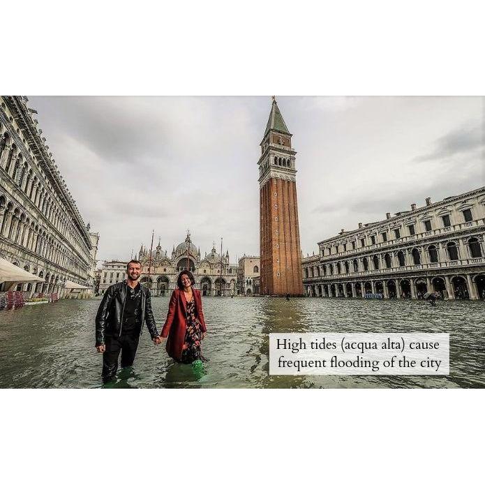 Tides flooding the city of Venice