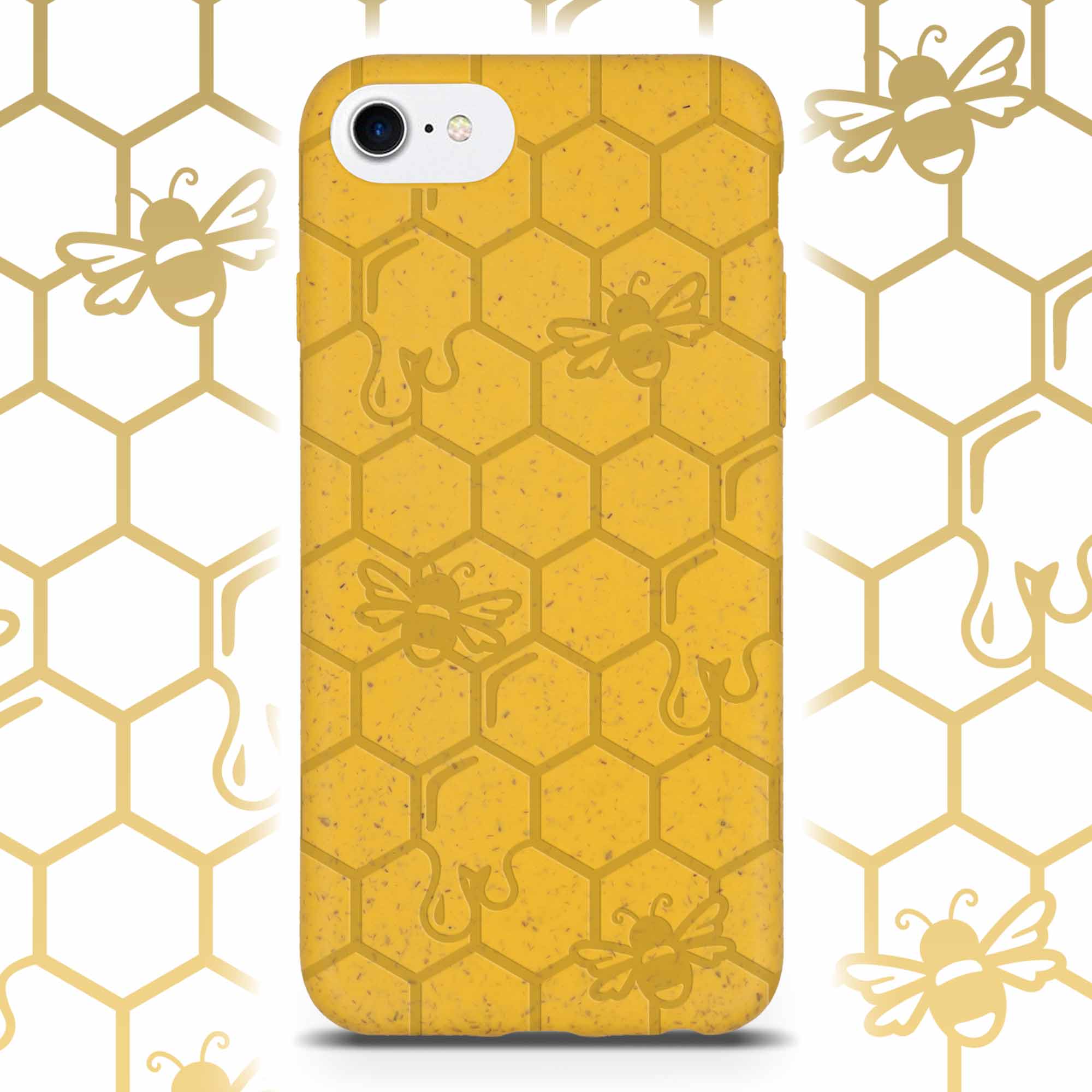 Honey Bee -  Biodegradable phone case - Yellow, Orange and Black Main image