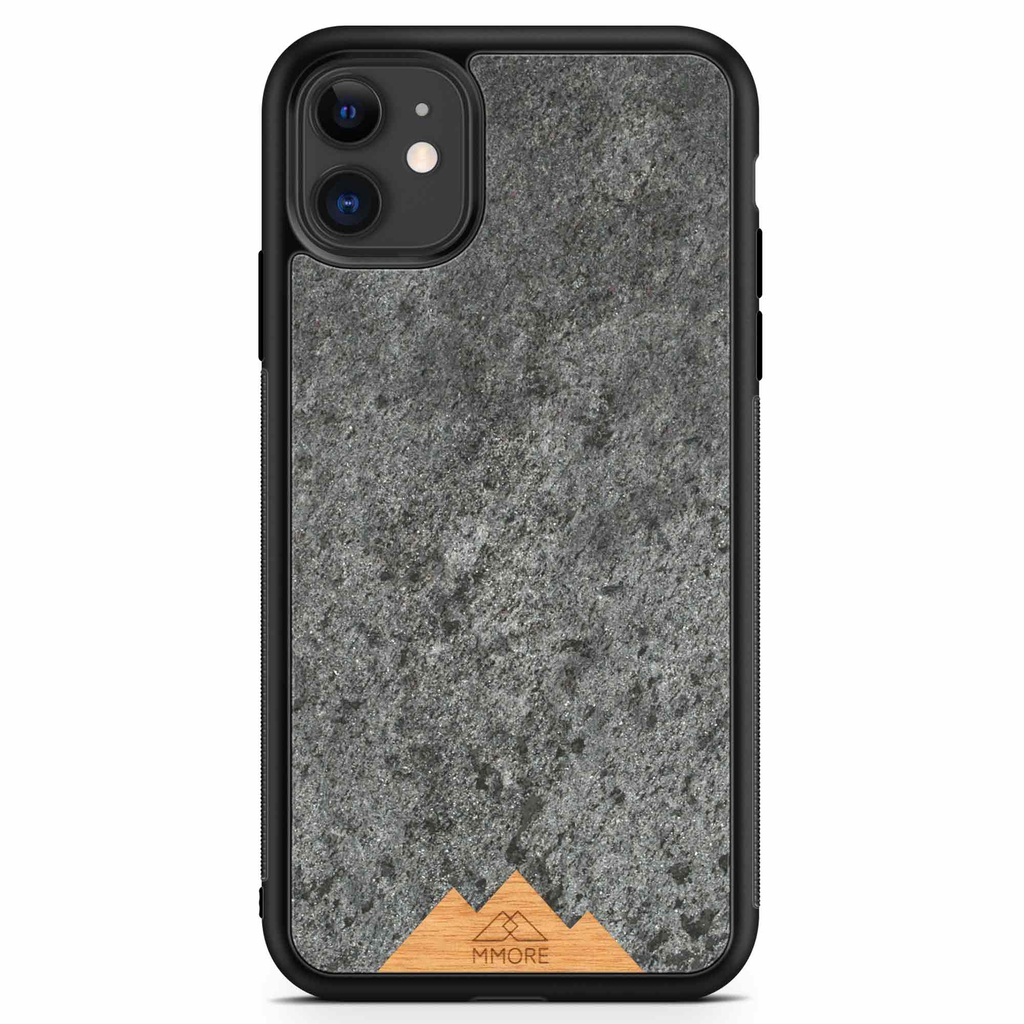 iPhone 11 Handyhülle mit schwarzem Rahmen Mountain Stone