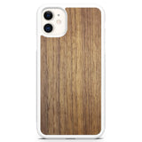 Custodia per telefono bianca in legno di noce americano per iPhone 11