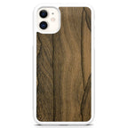 iPhone 11 Ziricote Wood White Phone Case