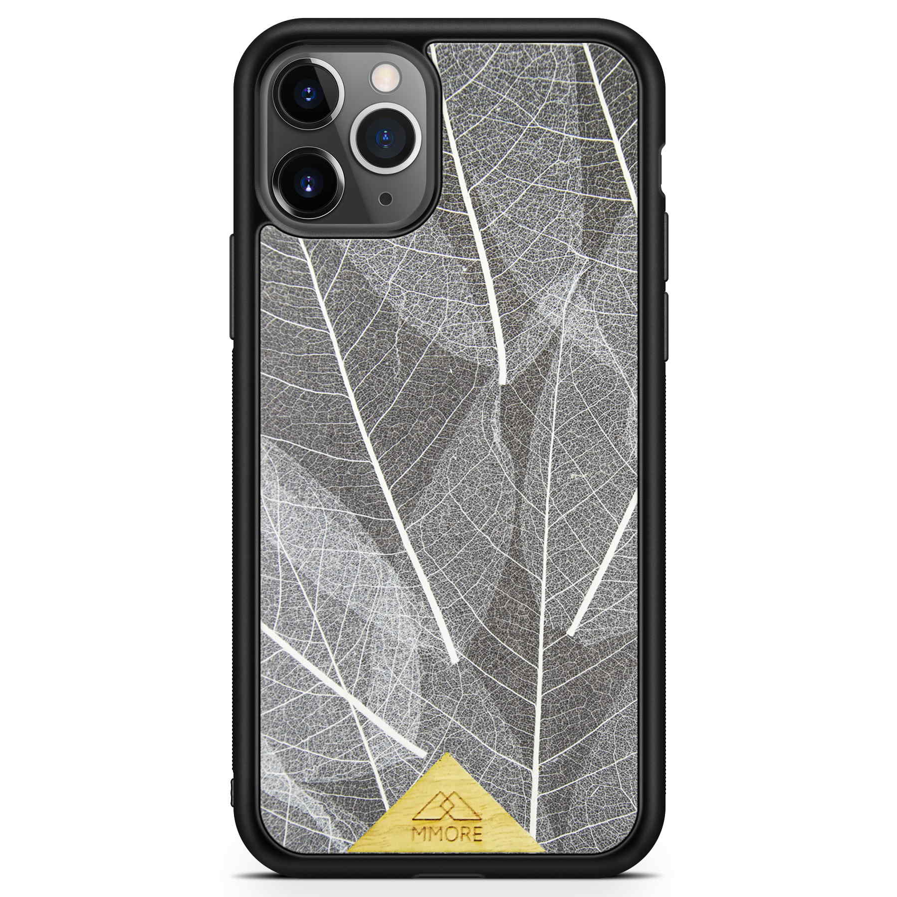 iPhone 11 Pro Black Frame Skeleton Leaves Phone Case