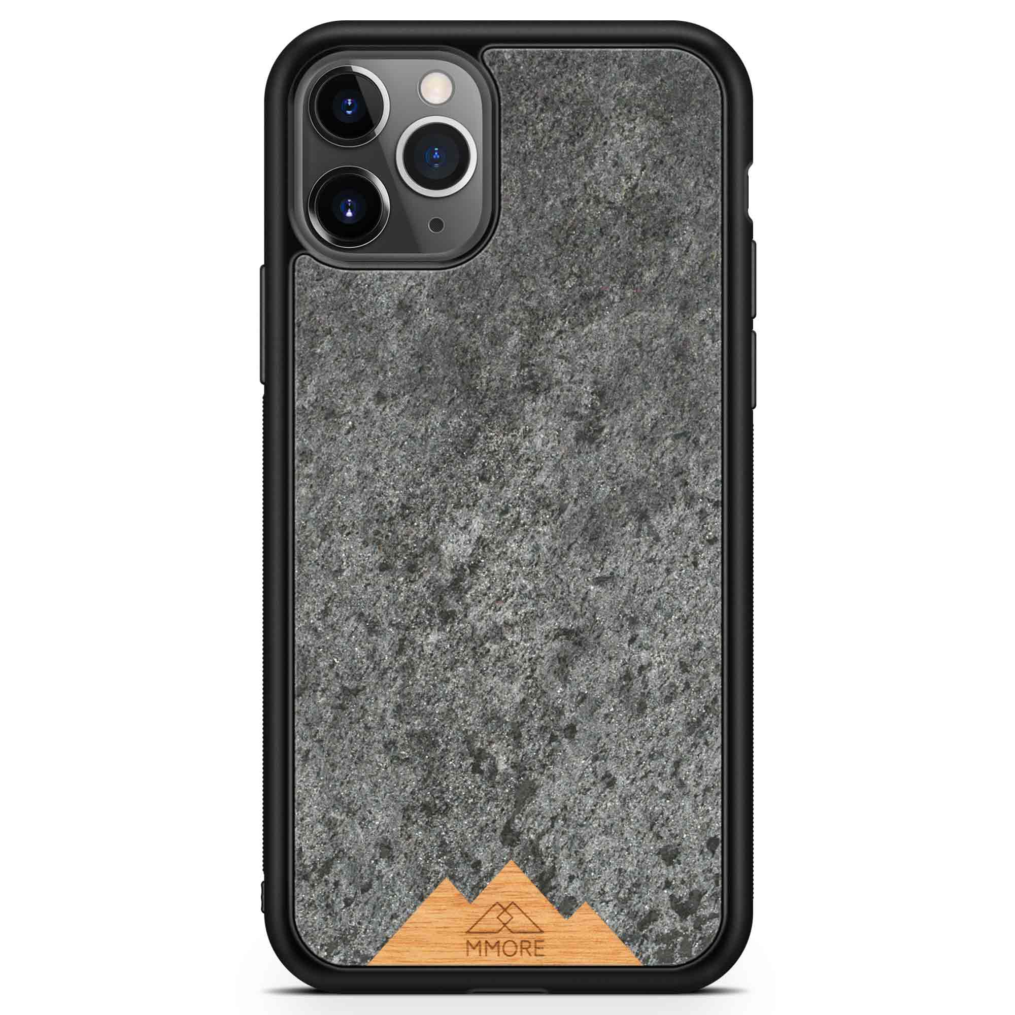 iPhone 11 Pro Handyhülle mit schwarzem Rahmen Mountain Stone