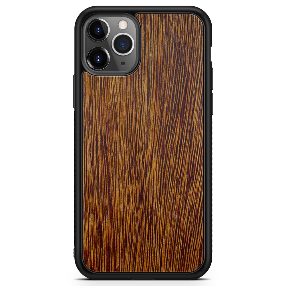 Étui de téléphone en bois Sucupira pour iPhone 11 Pro