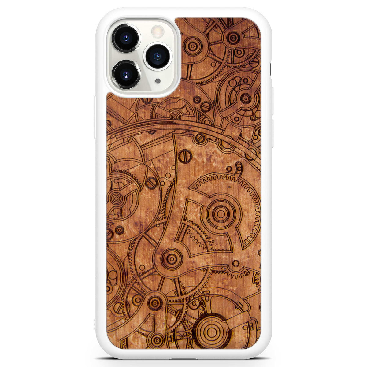 iPhone 11 Pro Mechanism Wood White Phone Case