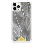 iPhone 11 Pro White Frame Skeleton Leaves Phone Case