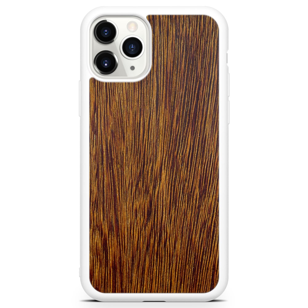 Funda para teléfono blanca de madera Sucupira para iPhone 11 Pro