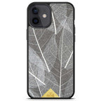 iPhone 12 Mini Black Frame Skeleton Leaves Phone Case