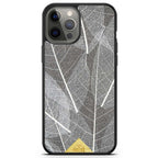 iPhone 12 Pro Black Frame Skeleton Leaves Phone Case