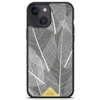 iPhone 13 Black Frame Skeleton Leaves Phone Case