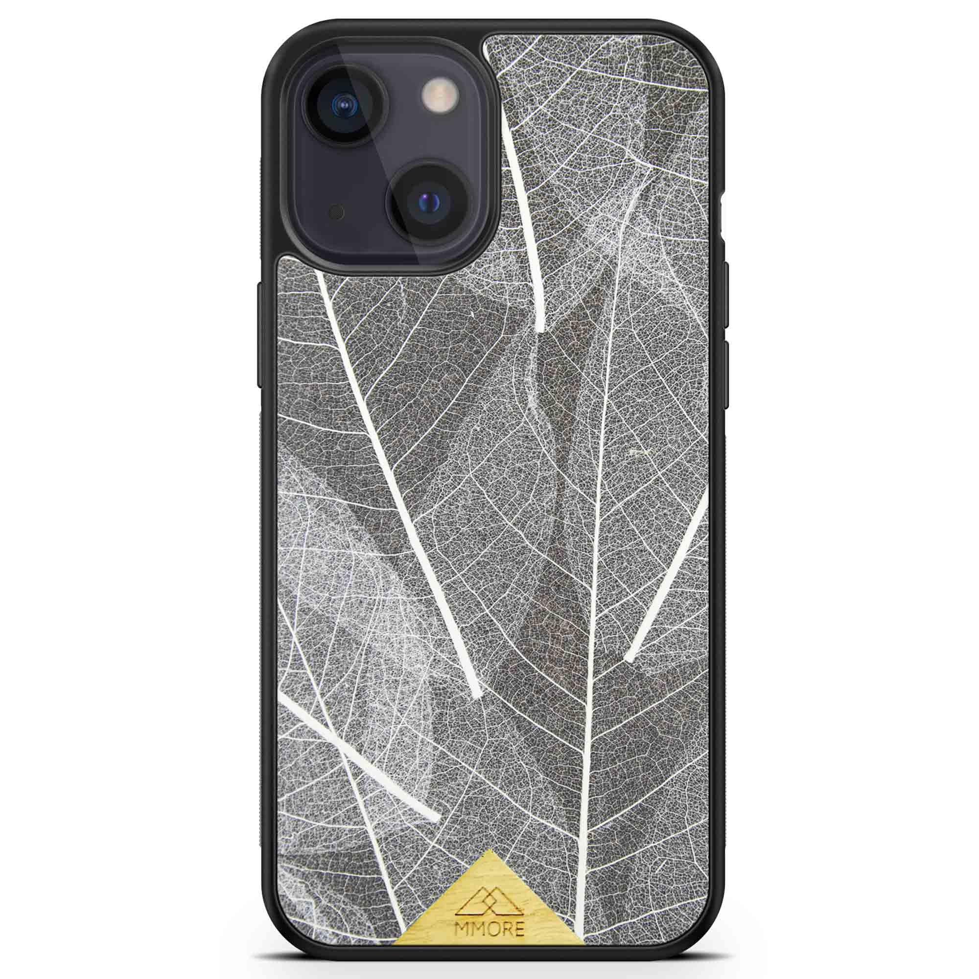 iPhone 13 Black Frame Skeleton Leaves Phone Case