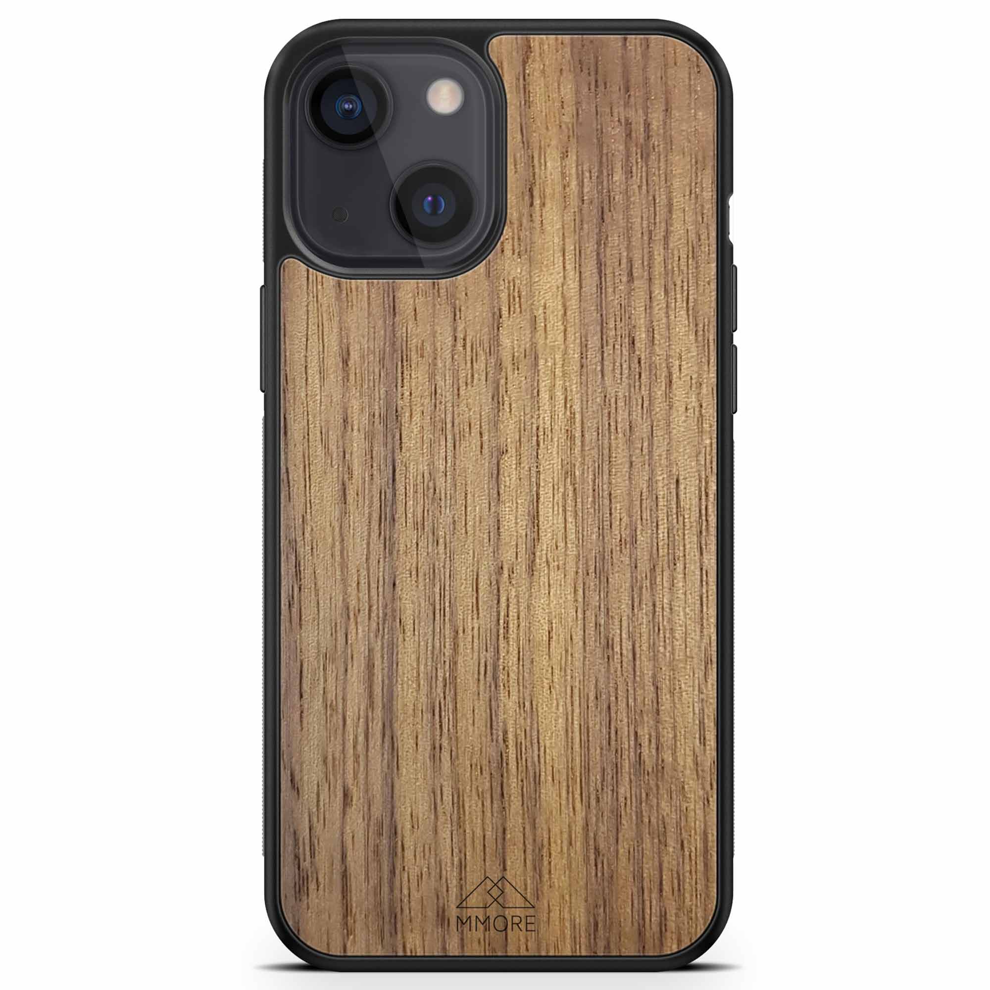 Étui de téléphone en bois de noyer américain pour iPhone 13 Mini