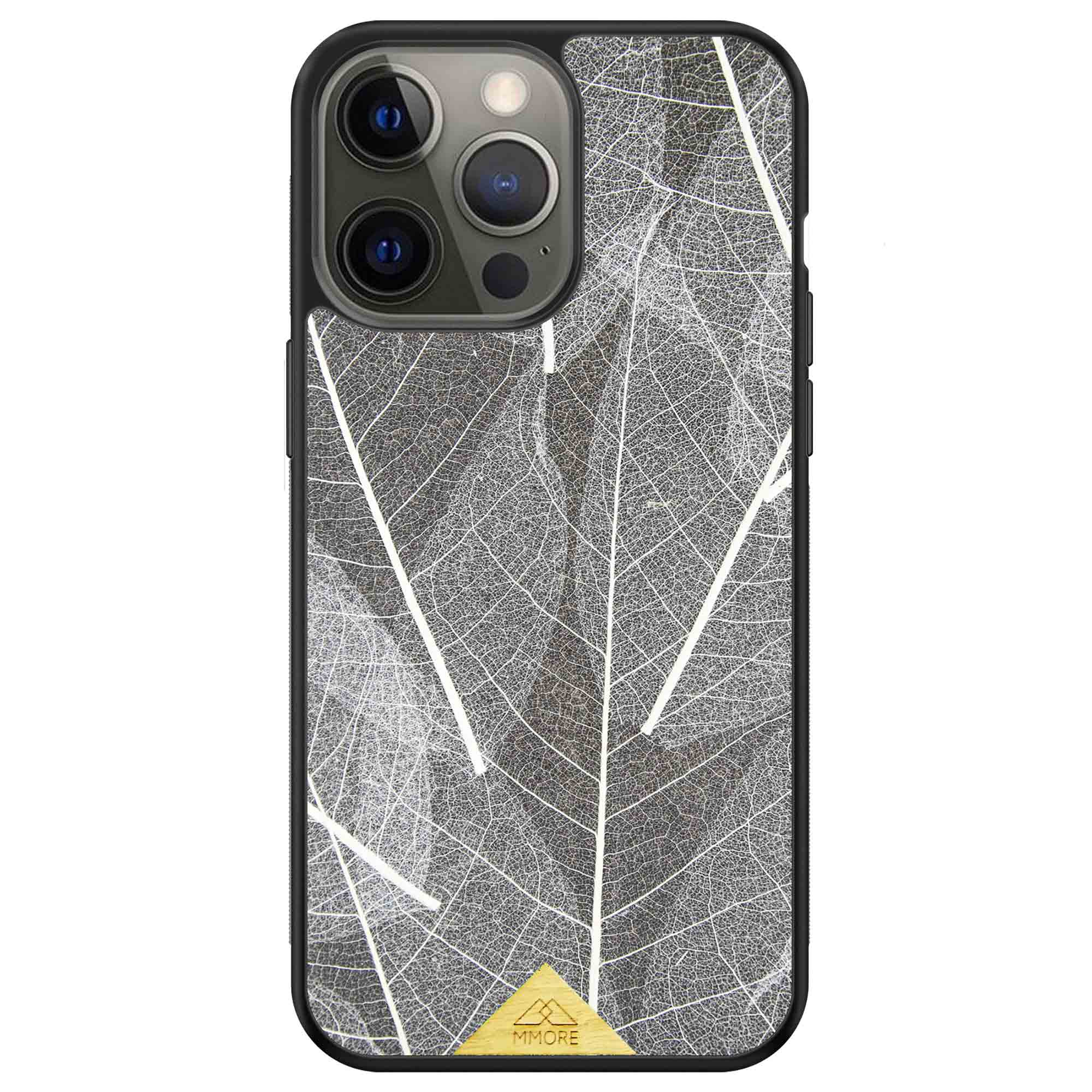 iPhone 13 Pro Max Black Frame Skeleton Leaves Phone Case