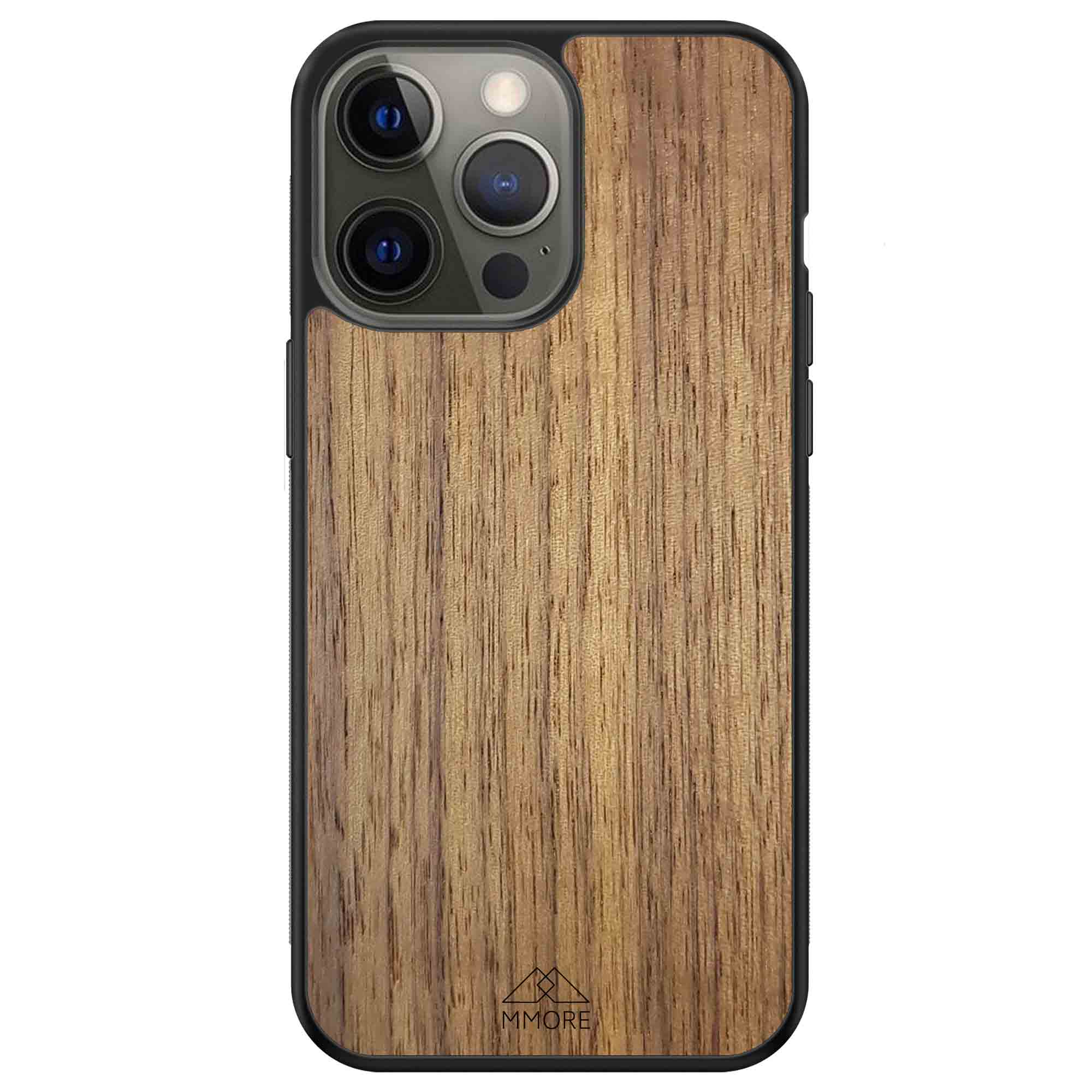 Capa de telefone em madeira de nogueira americana Pro Max para iPhone 13