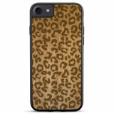 Custodia per telefono in legno con stampa ghepardo per iPhone SE 2