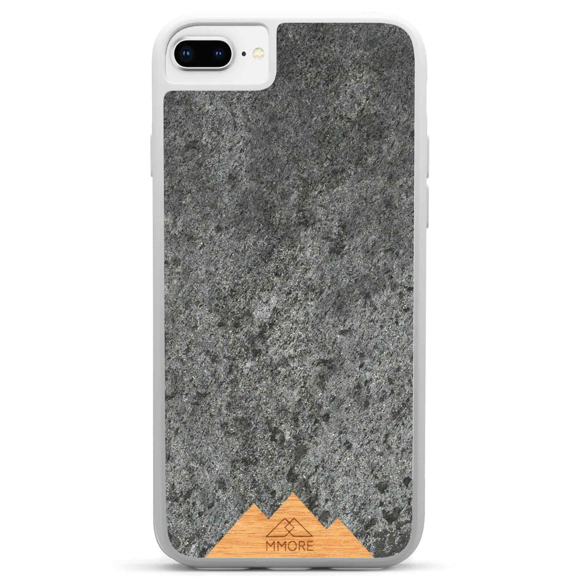 Funda para teléfono con marco blanco para iPhone 7 Plus Mountain Stone