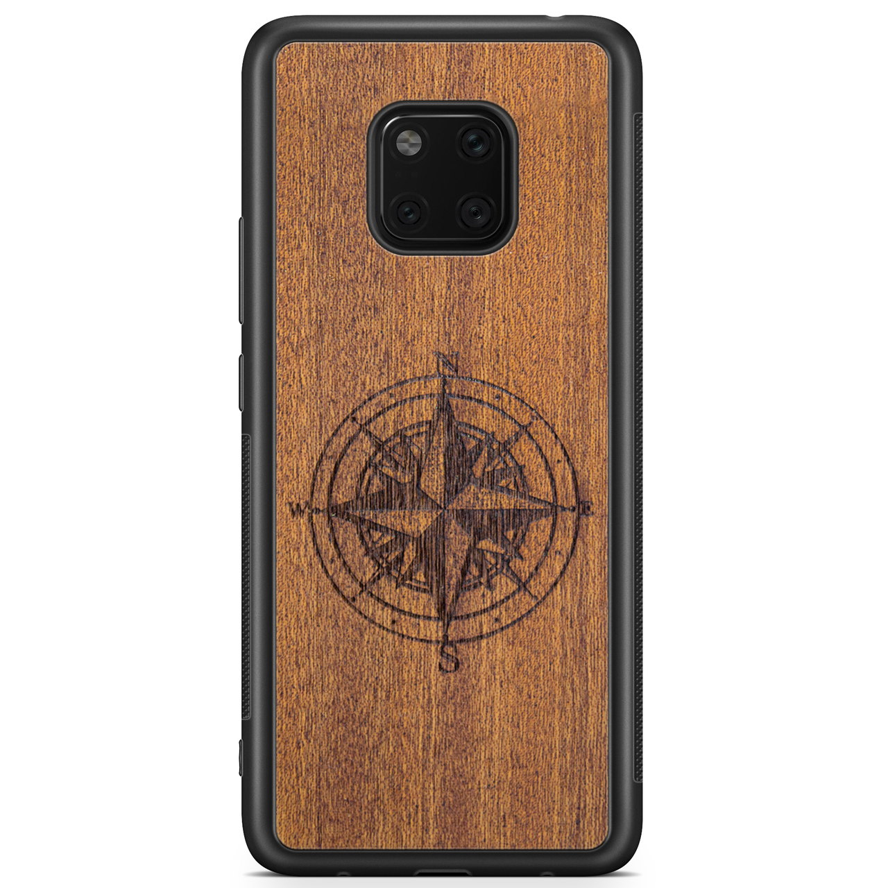 Compass Wood Phone Case Huawei Mate 20 Pro