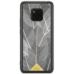 Huawei Mate 20 Pro Black Frame Skeleton Leaves Phone Case
