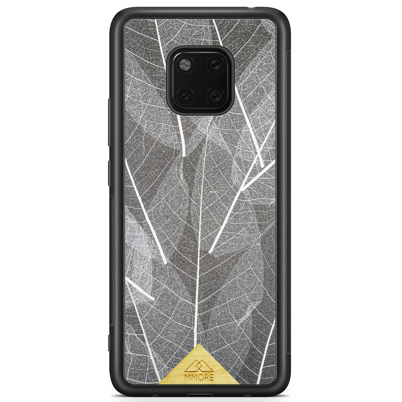 Huawei Mate 20 Pro Black Frame Skeleton Leaves Phone Case