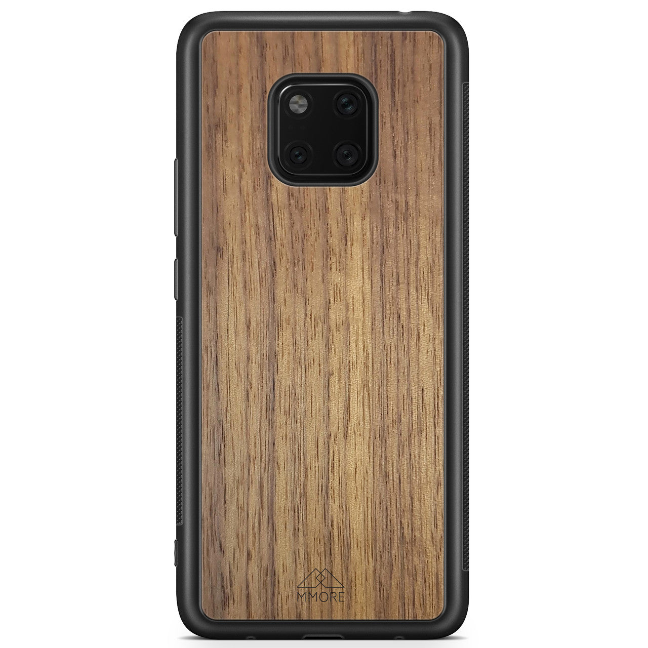 Custodia per telefono in vero legno per Huawei Mate 20 PRO in colore nero realizzata in legno di noce americanoCustodia per telefono in legno di noce americano per Huawei Mate 20 Pro