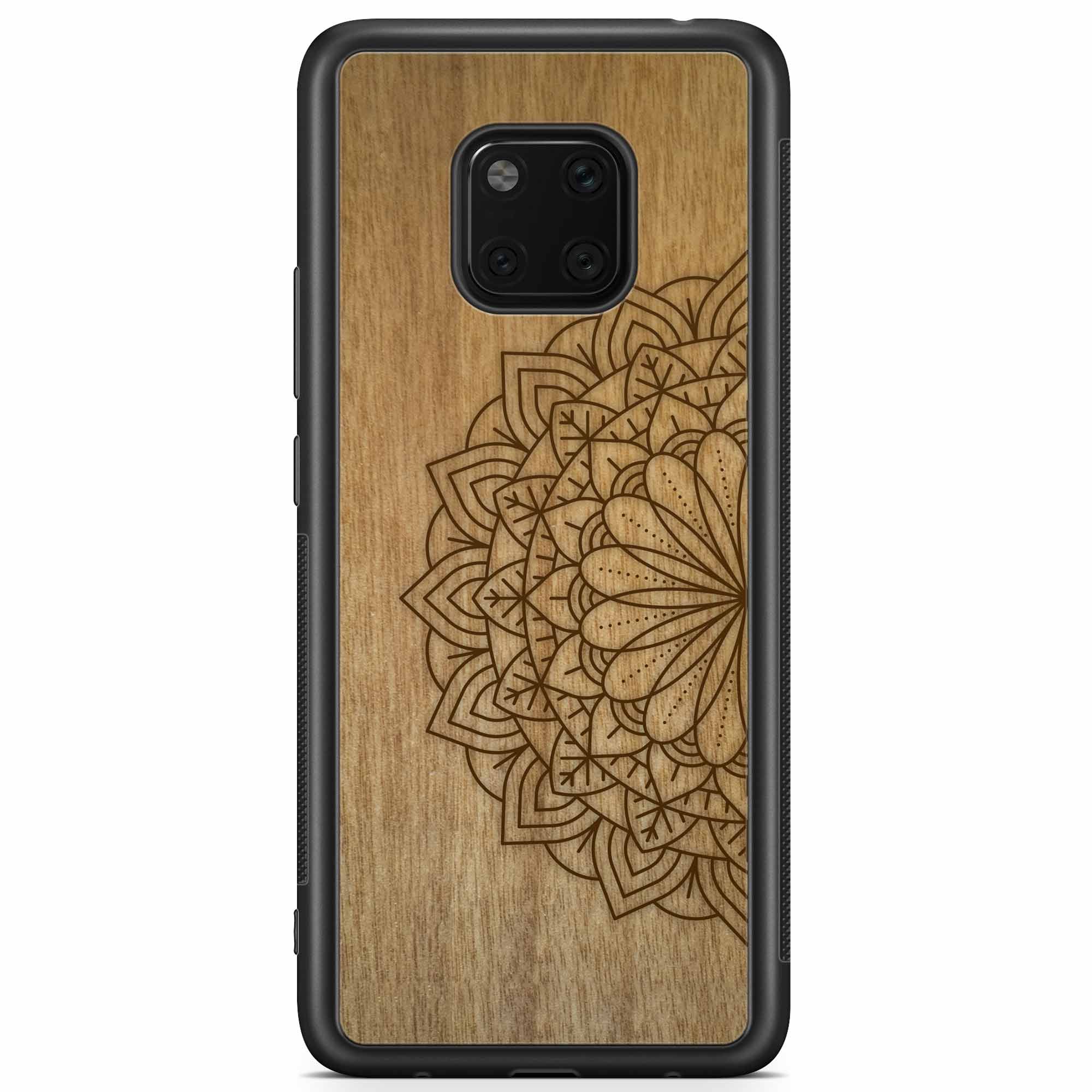 Engraved Mandala Wood Phone Case Huawei Mate 20 Pro
