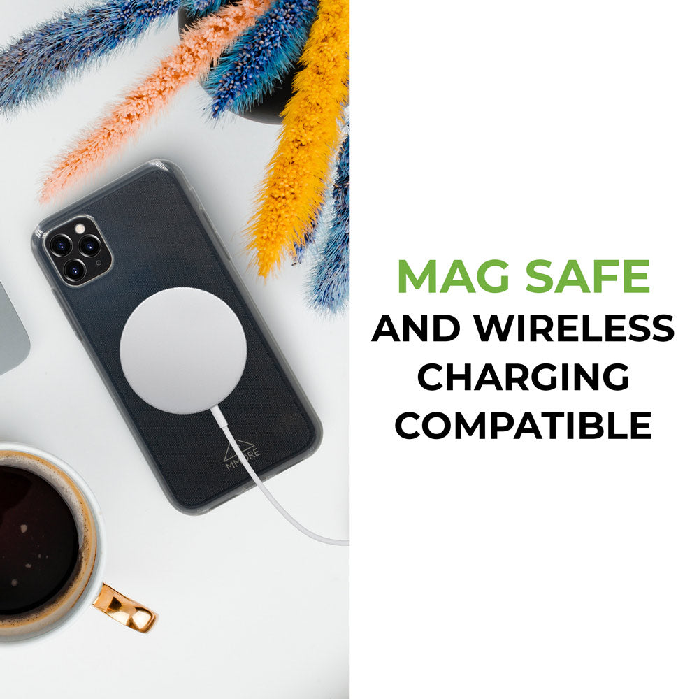 Wirelessly charging recyclable transparent phone case