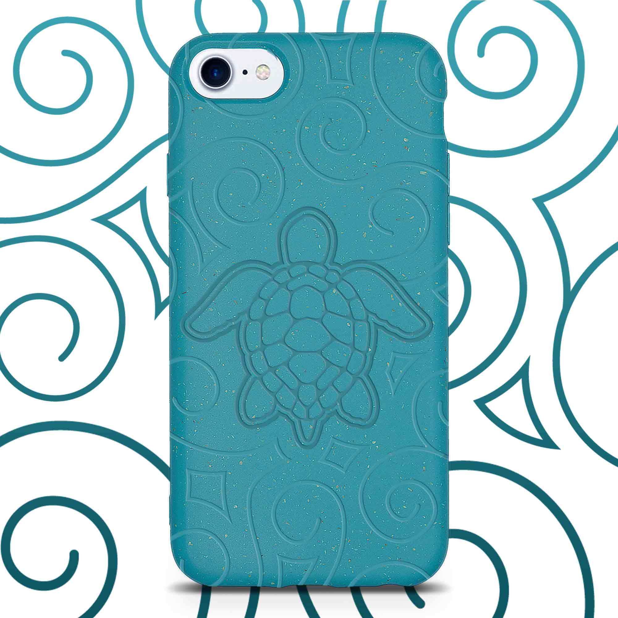 Ocean Turtle -  Biodegradable phone case - Ocean Blue and Black Main image