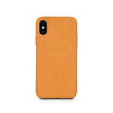  iPhone XS Custom Biodegradable Personalized Text in Heart Orange