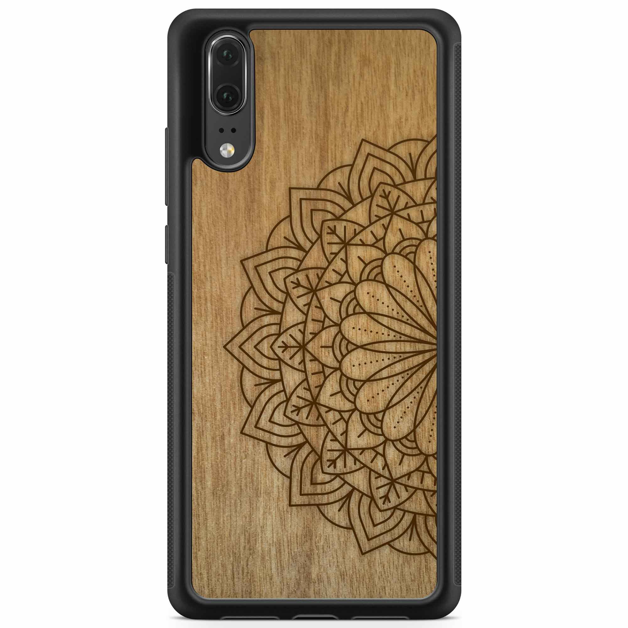 Engraved Mandala Wood Phone Case Huawei P20 