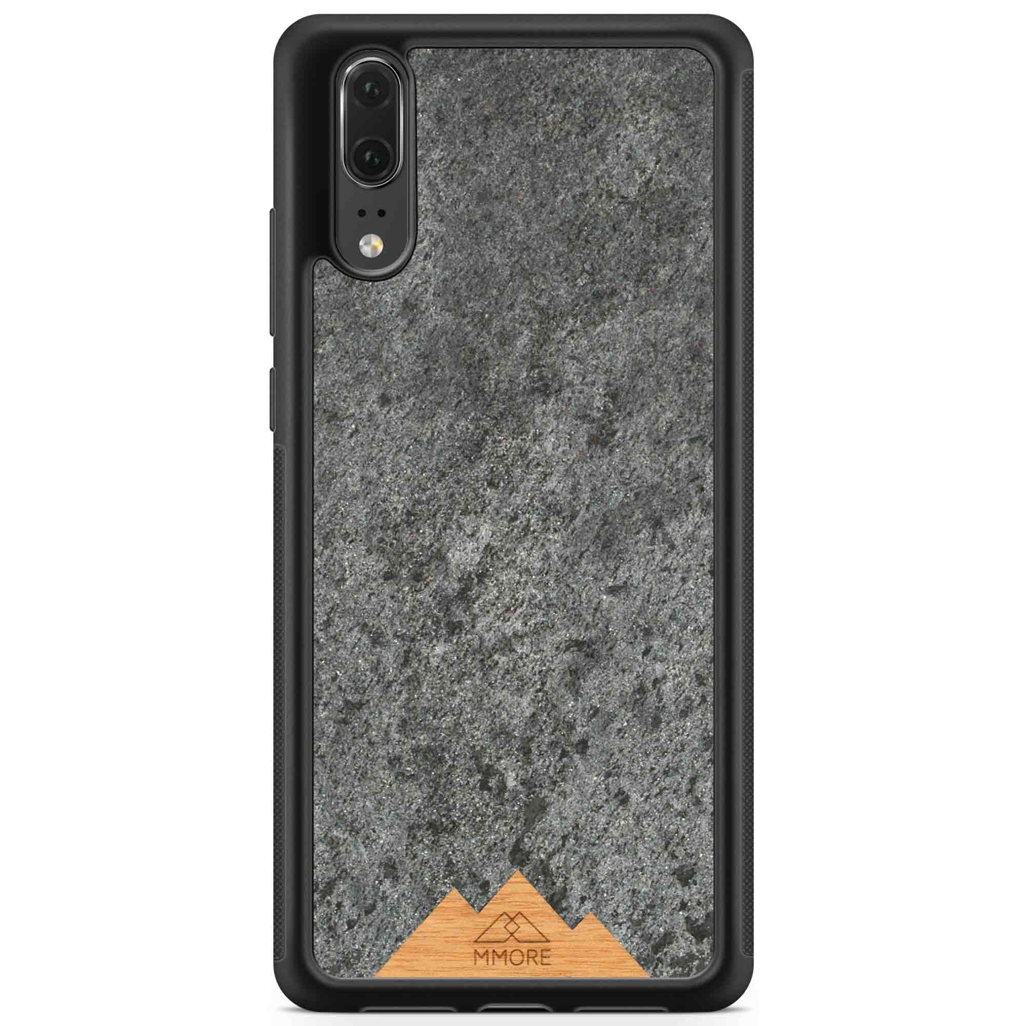 Huawei P20 Black Frame Phone Case Mountain Stone