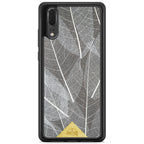 Huawei P20 Black Frame Skeleton Leaves Phone Case