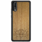 Engraved Lotus Wood Phone Case Huawei P20
