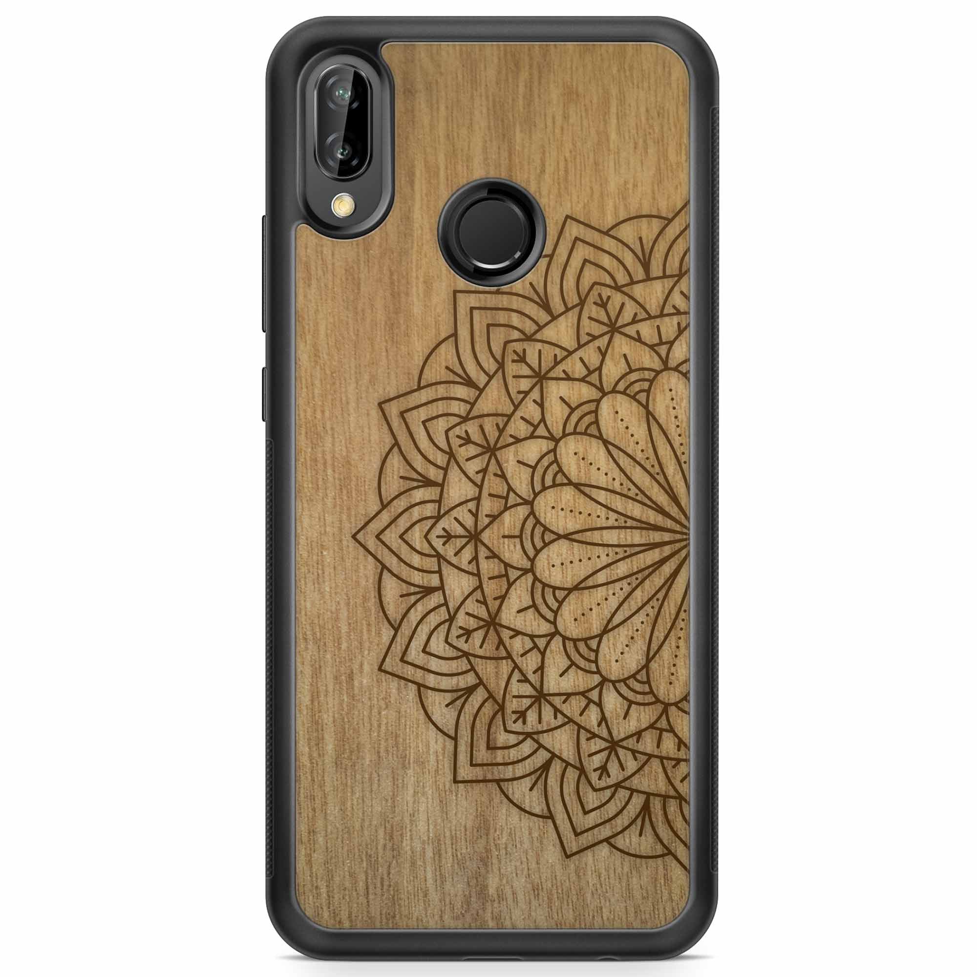 Engraved Mandala Wood Phone Case Huawei P20 Lite