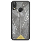 Huawei P20 Lite Black Frame Skeleton Leaves Phone Case