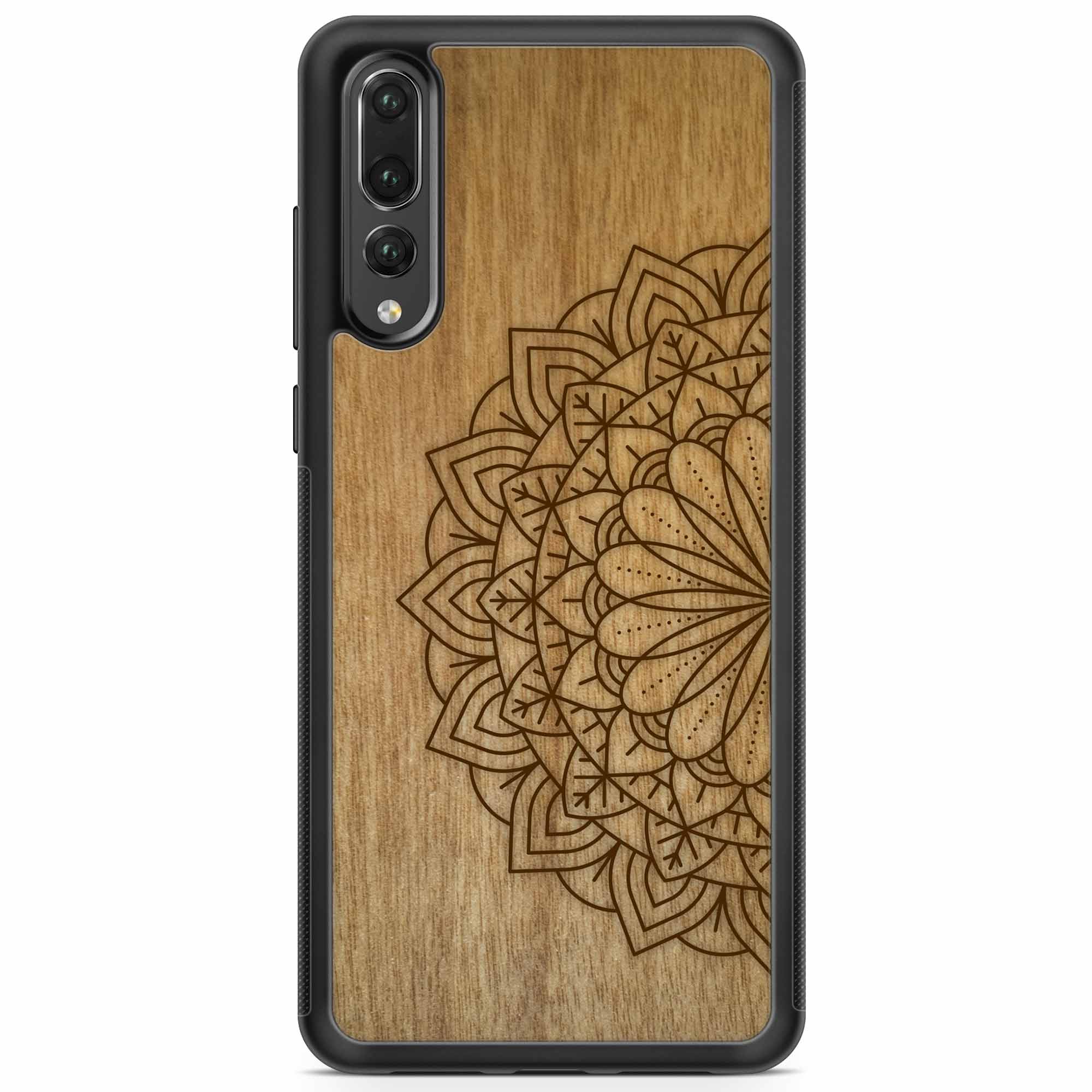 Engraved Mandala Wood Phone Case Huawei P20 Pro