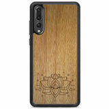 Engraved Lotus Wood Phone Case Huawei P20 Pro