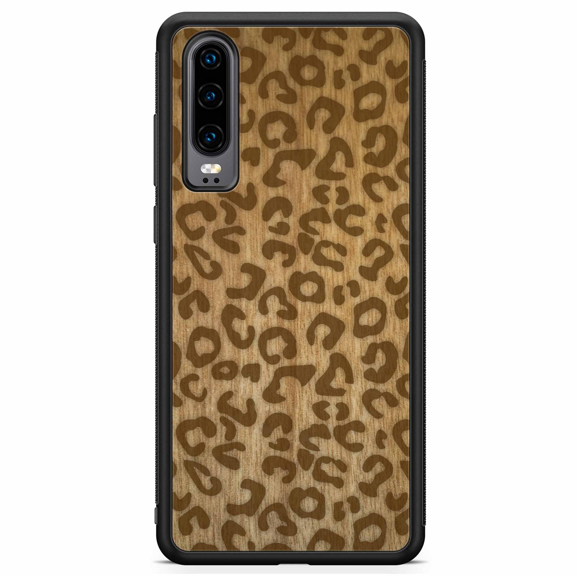 Cheetah Print Wood Phone Case Huawei P30