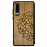 Деревянный чехол для телефона Huawei P30 с гравировкой мандалы