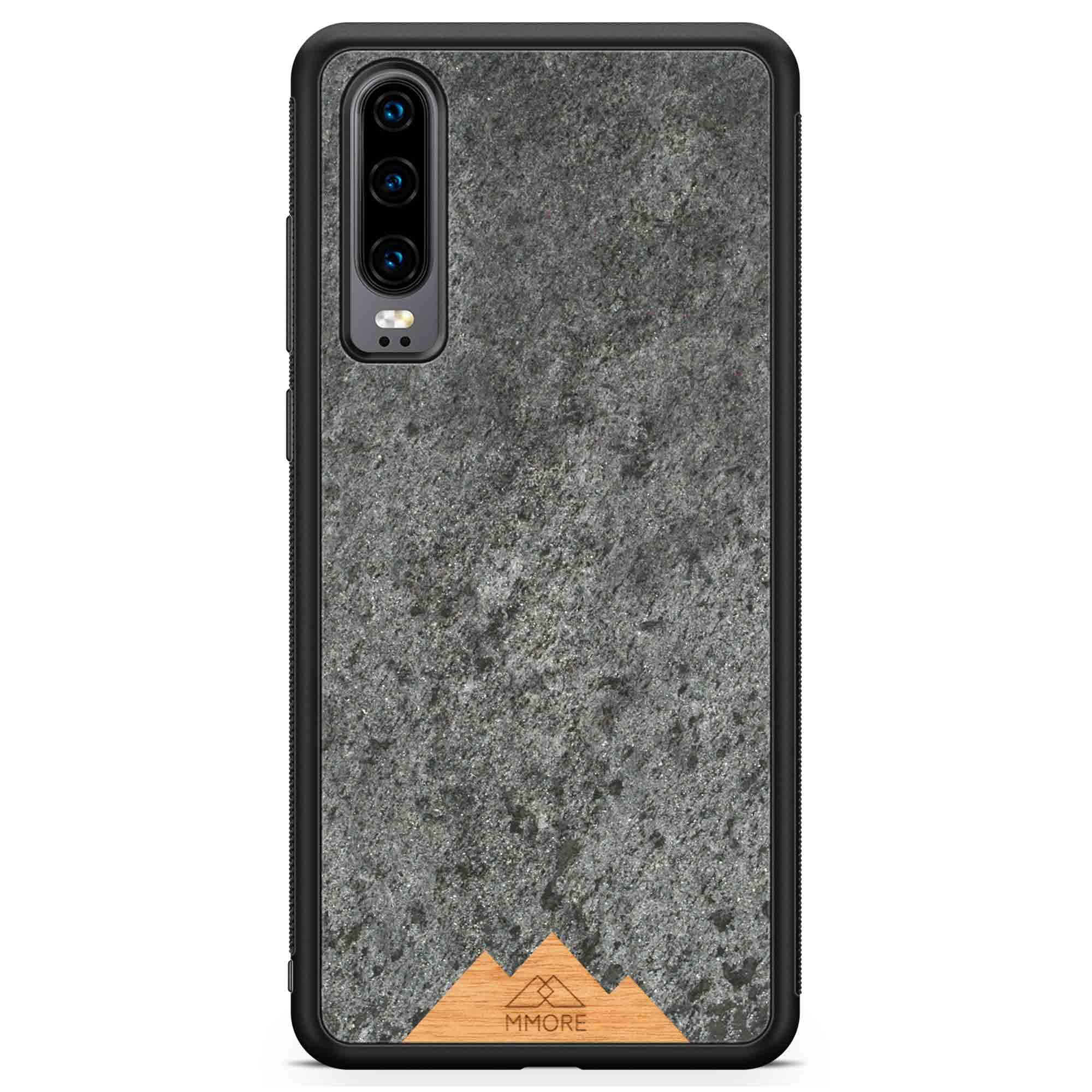 Huawei P30 Black Frame Handyhülle Mountain Stone