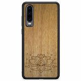 Coque de téléphone en bois de lotus gravée Huawei P30