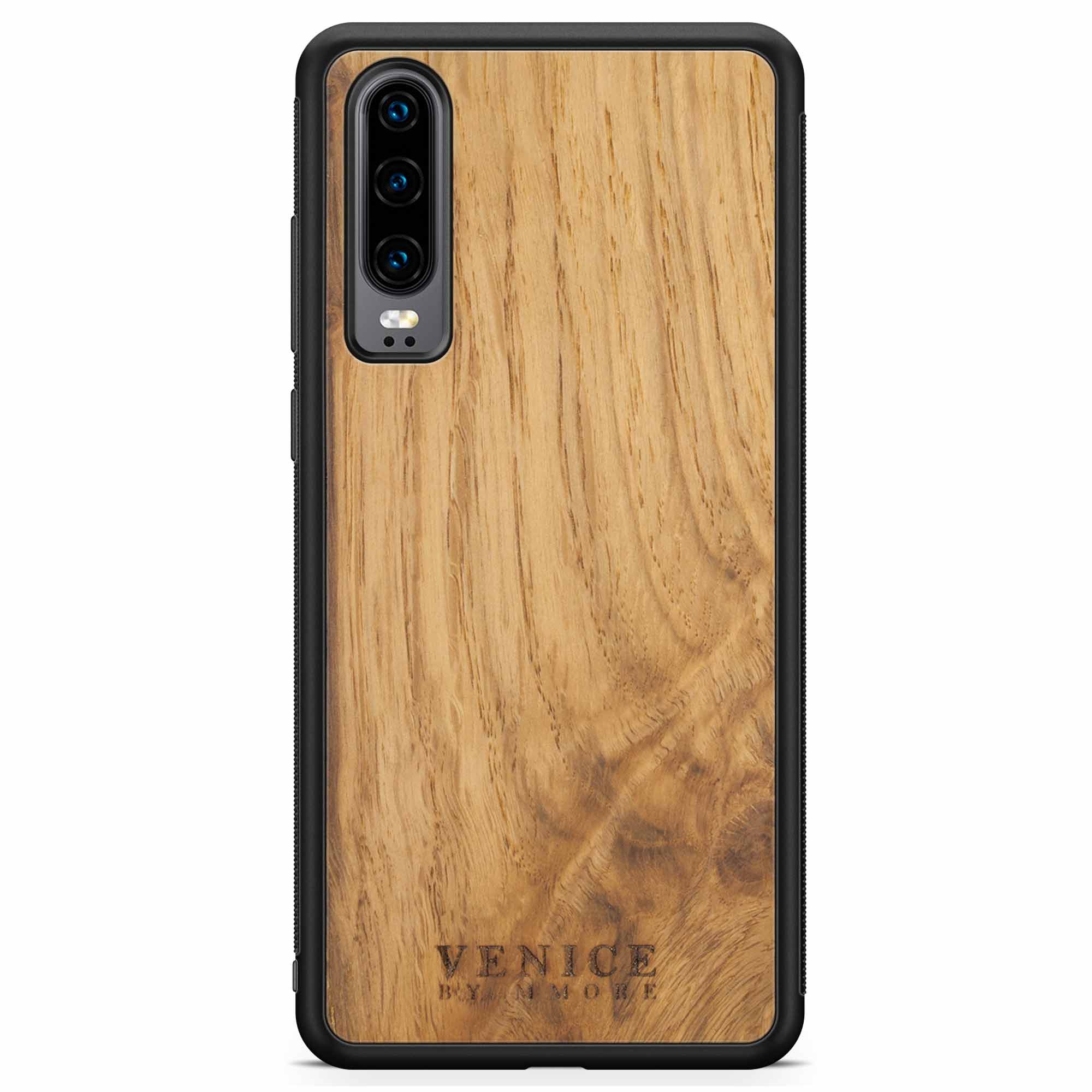 Coque de téléphone en bois avec lettrage de Venise Huawei P30