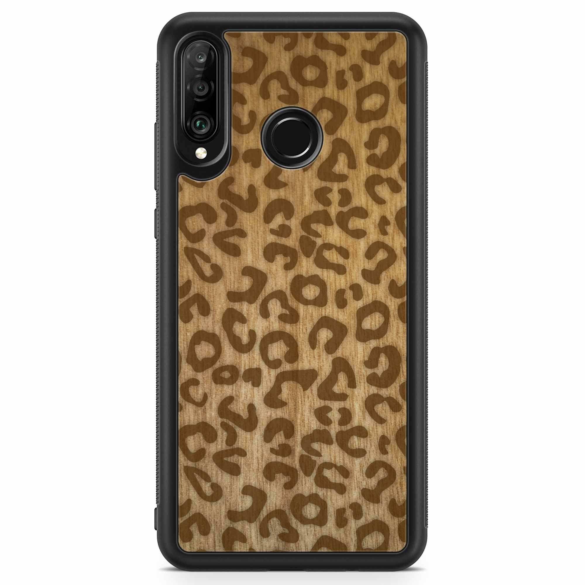 Cheetah Print Wood Phone Case Huawei P30 Lite