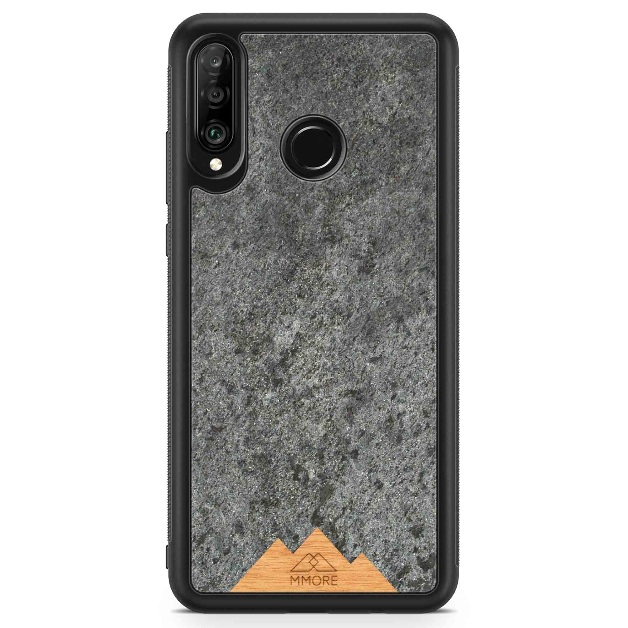 Funda para teléfono con marco negro para Huawei P30 Lite Mountain Stone