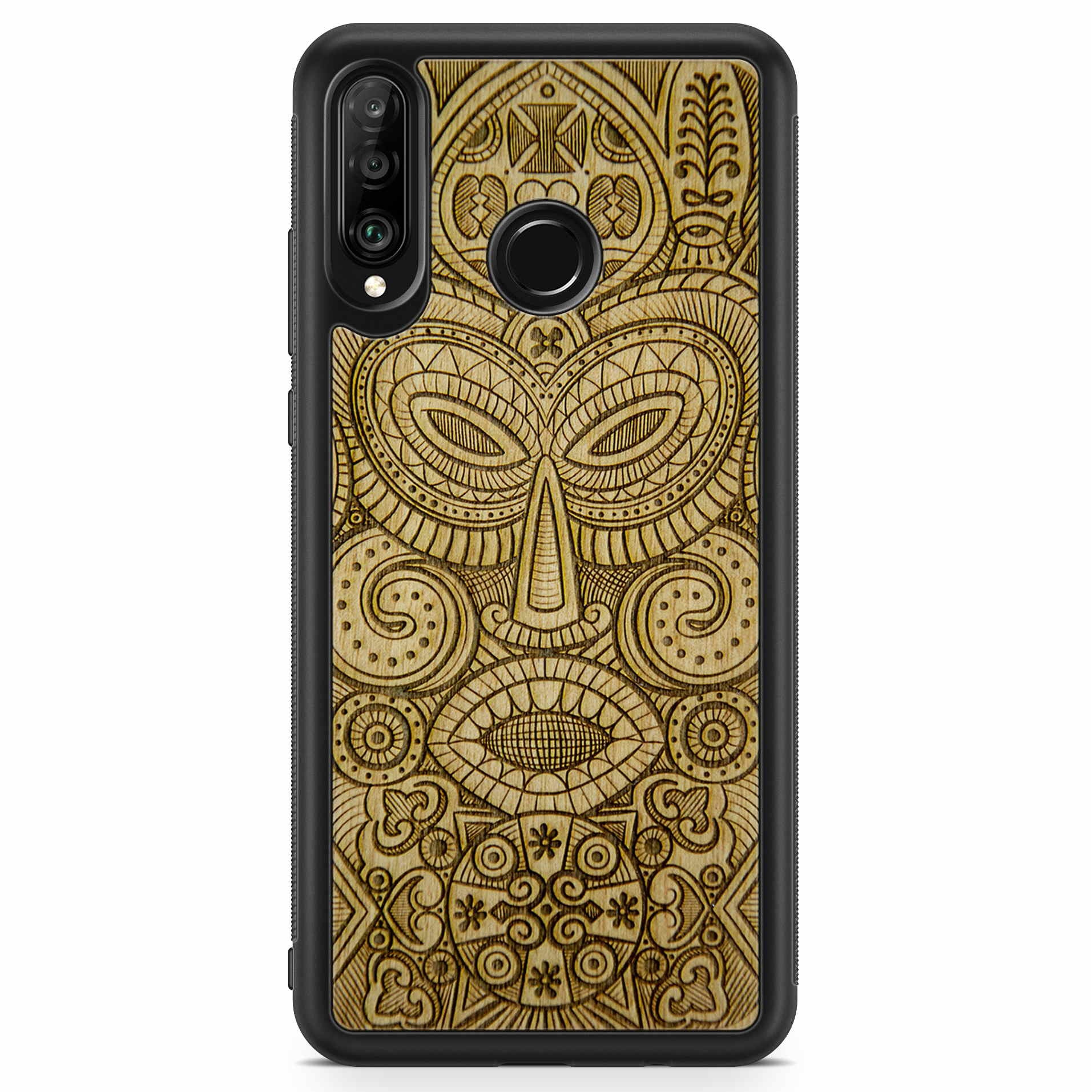 Tribal Mask Huawei P30 Lite Wood Phone Case