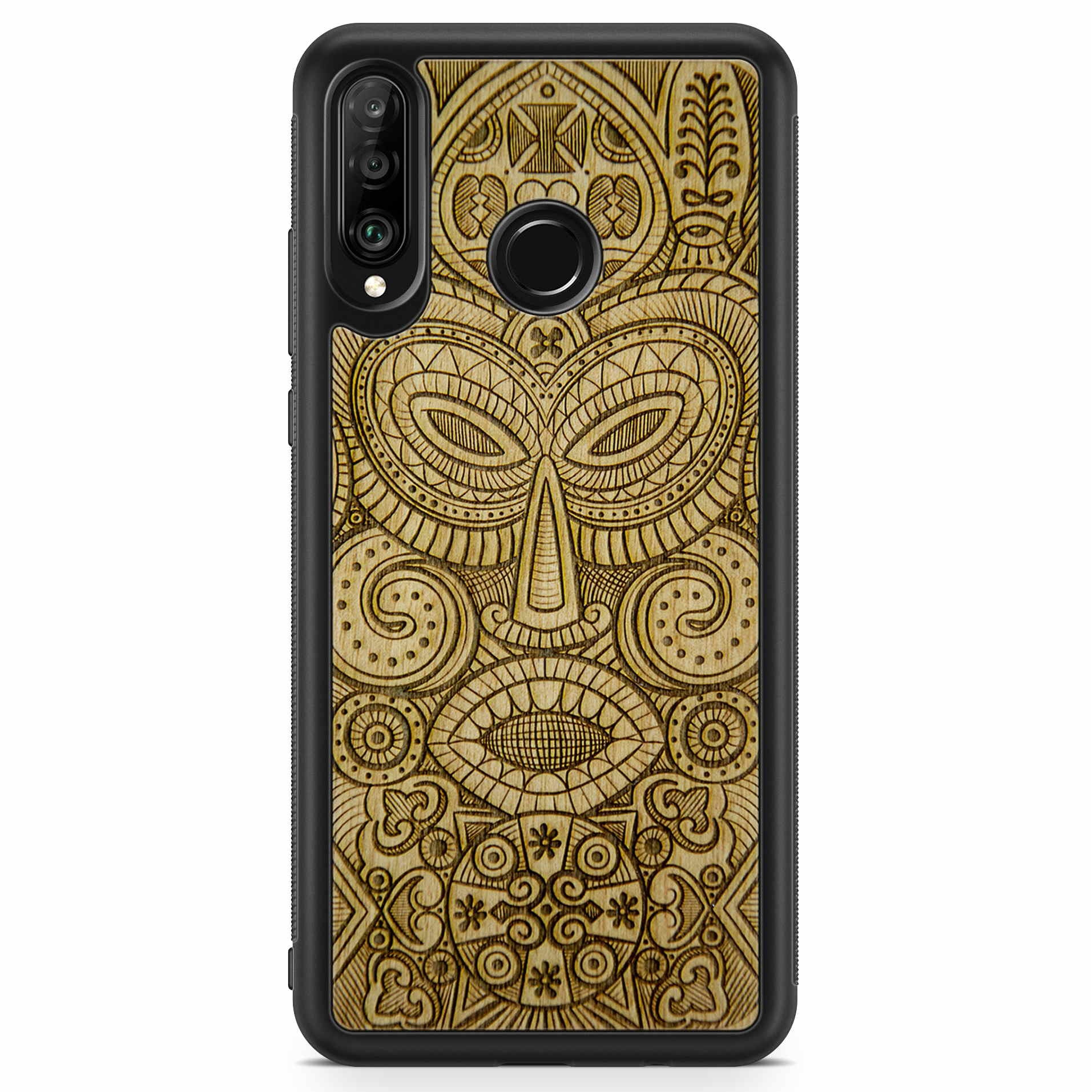 Tribal Mask Huawei P30 Lite Wood Phone Case