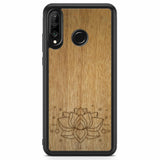 Engraved Lotus Wood Phone Case Huawei P30 Lite