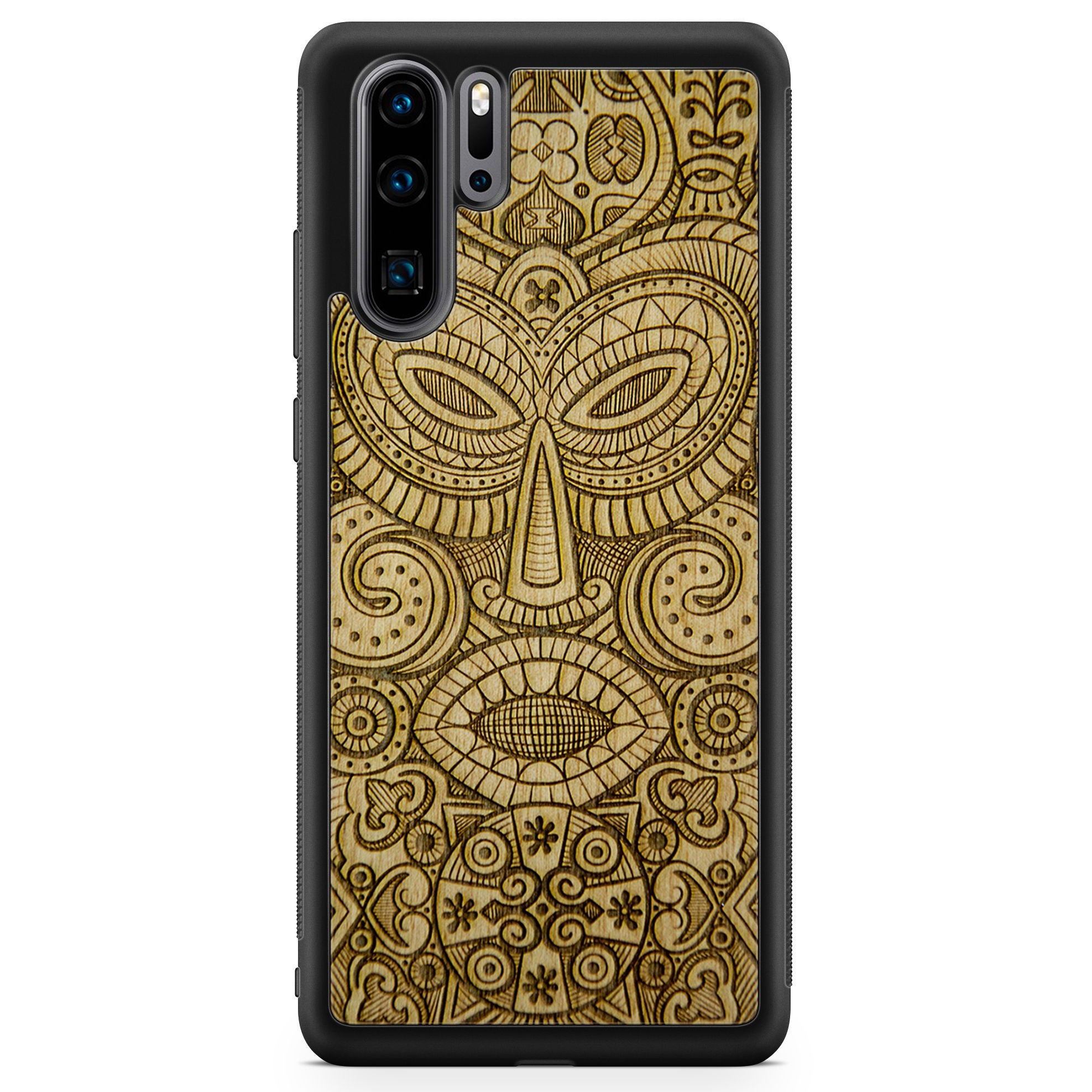 Tribal Mask Huawei P30 Pro Wood Phone Case