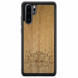 Engraved Lotus Wood Phone Case Huawei P30 Pro