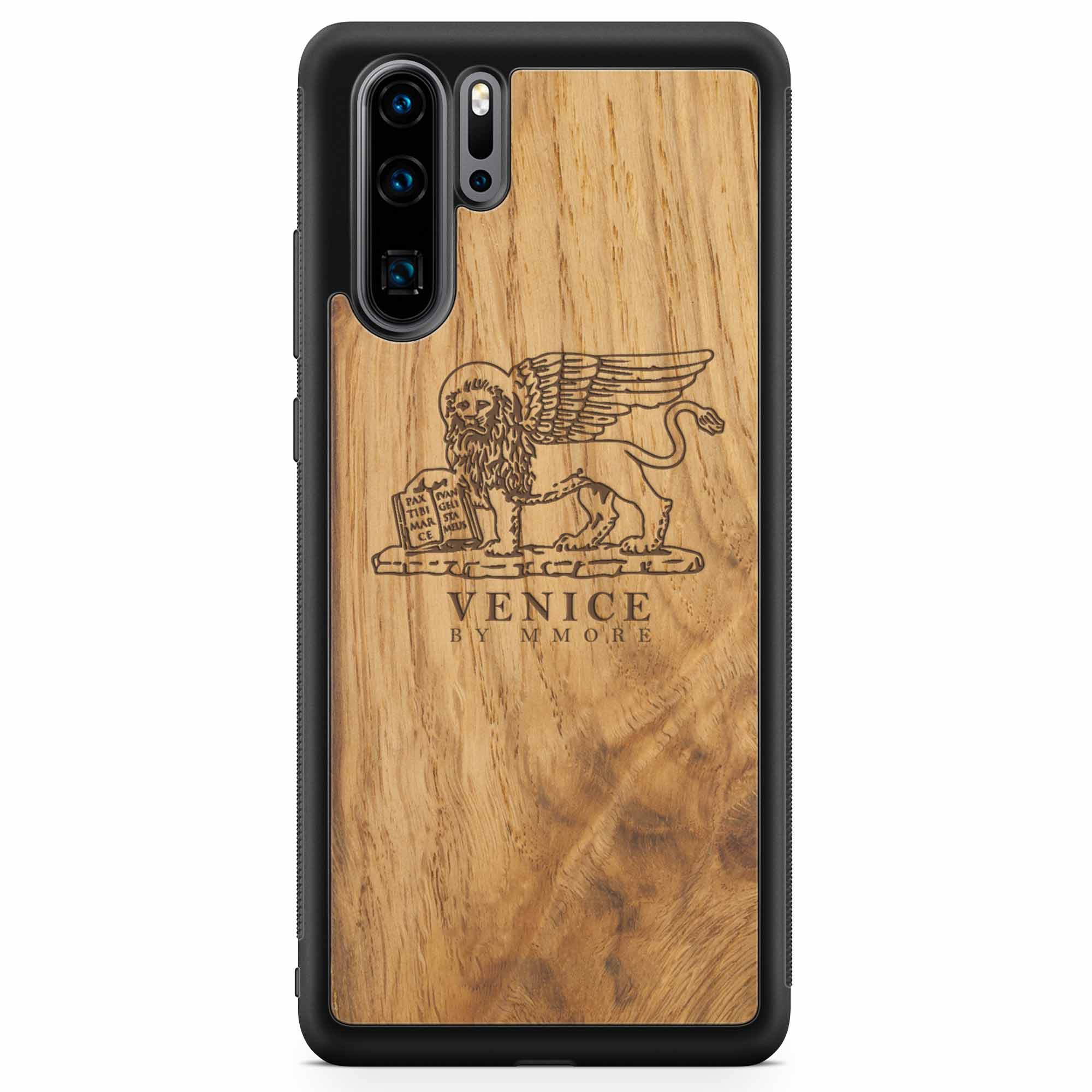 Coque de téléphone en bois antique Venice Lion pour Huawei P30 Pro